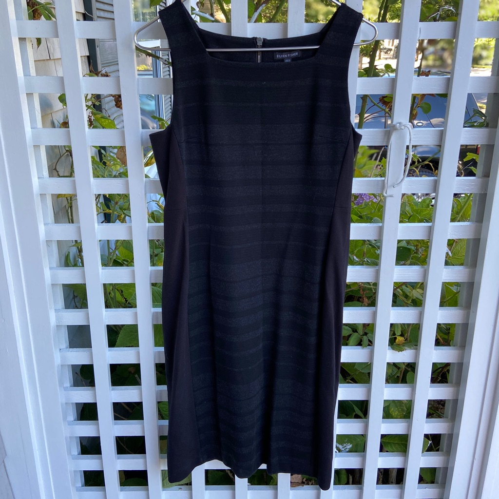 Striped Grey And Navy Eileen Fisher Dress